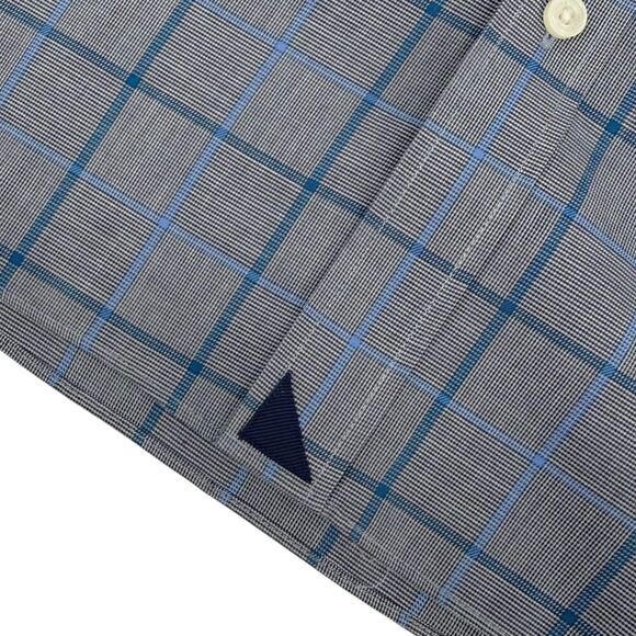 UNTUCKit Men's Ortman Wrinkle Free Relaxed Long Sleeve Shirt Gray/Blue Plaid XL - Picture 6 of 11